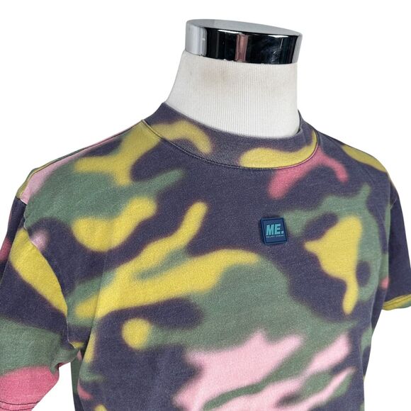 ME Melody Ehsani T-Shirt Women’s Large Camo Tie Dye Short Sleeve Boxy Fit Cotton - Picture 2 of 10